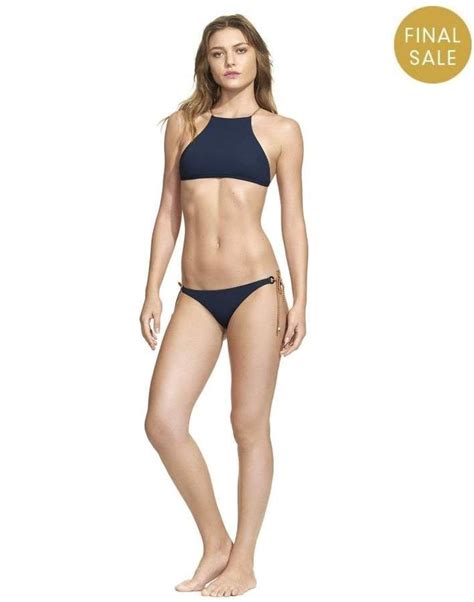 Midnight Olivia Halter Bikini Accents Hardware Ring Halter Bikini