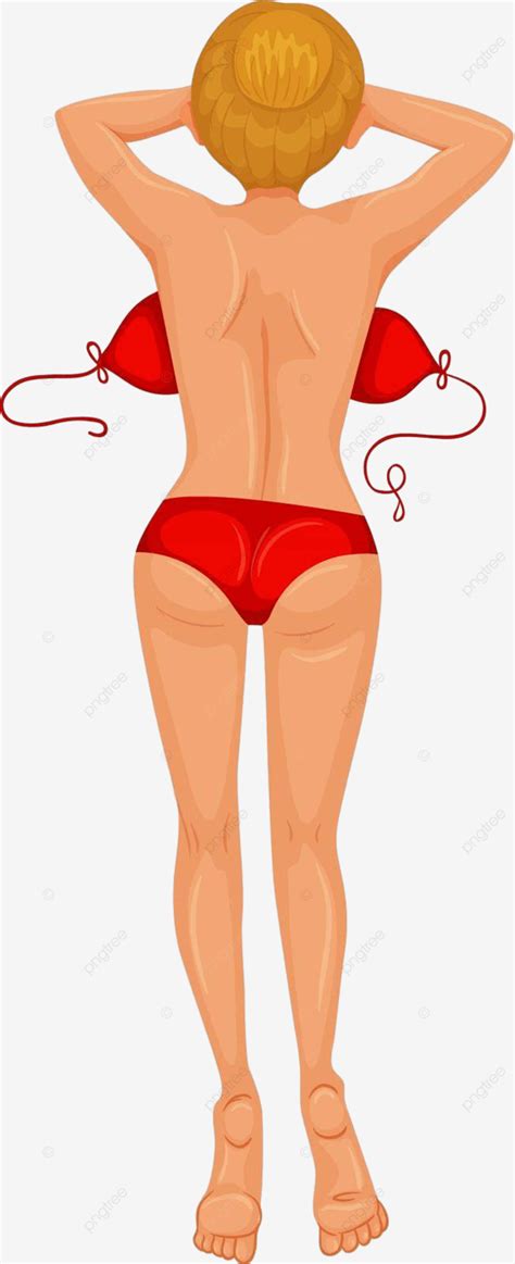 Woman In Red Bikini Sunbathing Illustration Image Bikini Vector Illustration Image Bikini Png