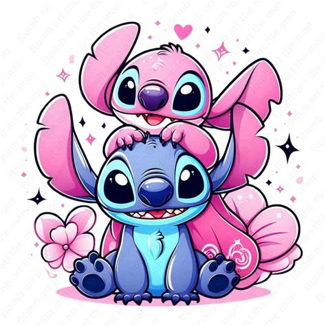 Stitch and Angel Png, Stitch and Angel Clipart, Stitch Love Design ...