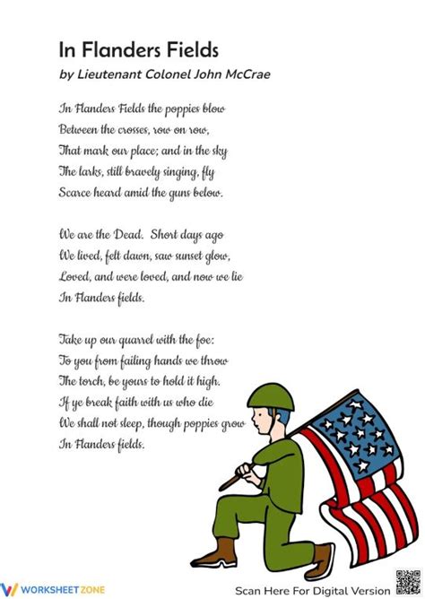 Memorial Day Veterans Day Poems In Flanders Fields Free