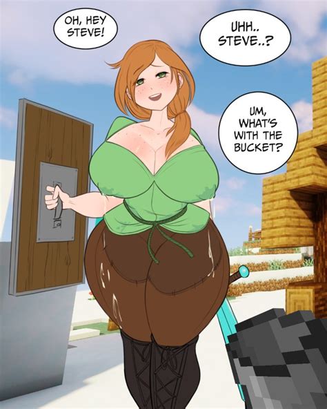 Rule 34 XYZ Minecraft Mojang Alex Minecraft Angelhat Big Breasts