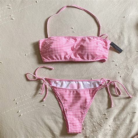 Victoria S Secret Swim Victorias Secret Cheeky Pink Gingham Bikini