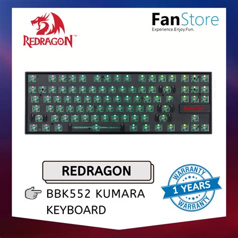Fanstore Redragon Bbk Kumara Fully Modular Wired Barebones Tkl Hot Swappable Keys Rgb
