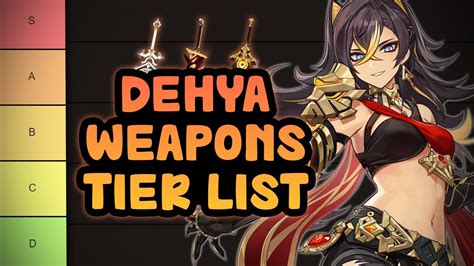 Dehya Weapons Tier List Claymores Genshin Impact 3 5 YouTube