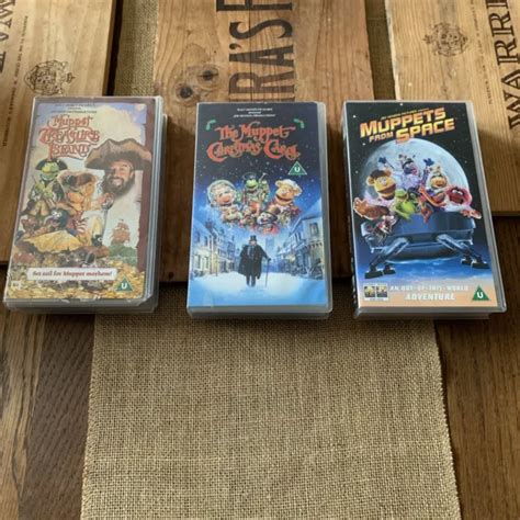 3 MUPPET MOVIES VHS Video Bundle Jim Henson Christmas Carol Treasure