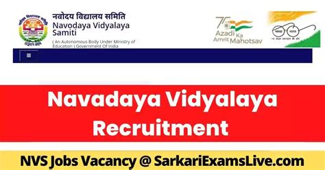 NVS Teacher Recruitment 2022 23 Notification Out Apply Form 1616