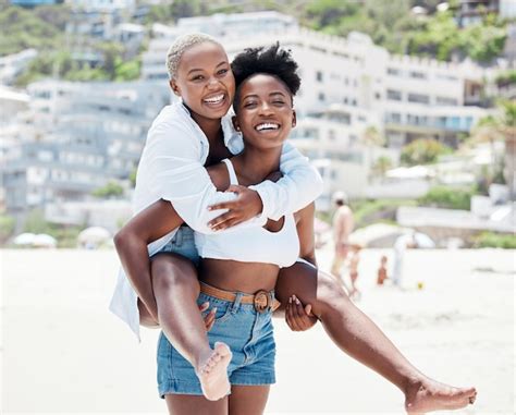 Premium Photo Gay Lesbian And Beach With A Woman Lgbt Couple Bonding