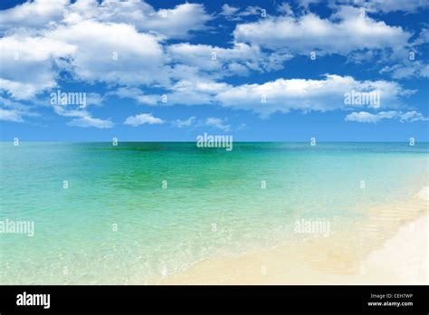 Beautiful Remote Beach With White Sand Stock Photo Alamy