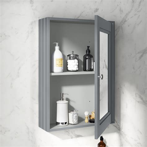 Dove Grey Mirror Cabinet Bathroom Mountain