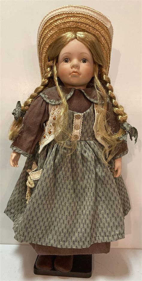 Porcelain Blonde Braids Doll Etsy