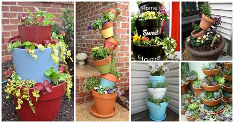 15 Wonderfull Diy Stacked Flower Pots