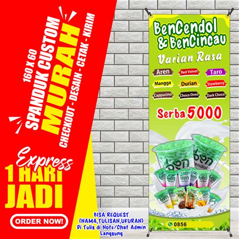 Banner Es Cendol Spanduk Es Cendol Ukuran X Cm Bayar Ditempat