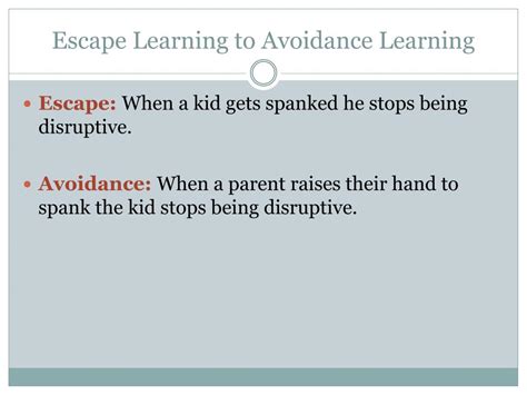 reinforcement punishment avoidance learning  escape