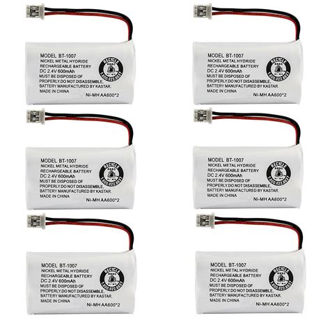 Kastar 6 Pack BT 1007 Battery Replacement For Uniden BT904 BP904