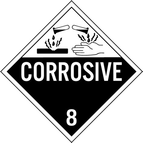 Corrosive Class 8 Placard - Save 10% Instantly