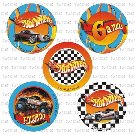 Four Stickers With Hot Wheels On Them