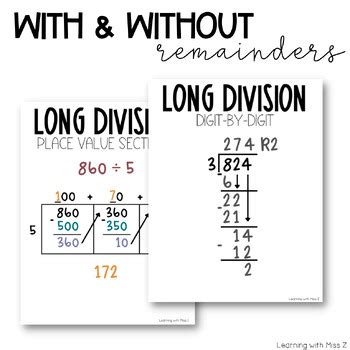 Long Division Strategies Notes for Interactive Math Notebook | TPT