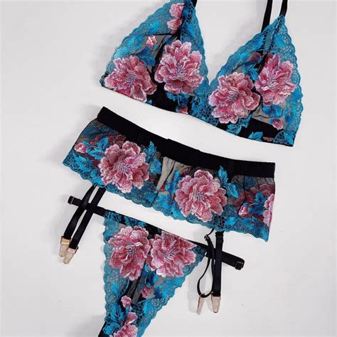 Floral Lace Lingerie Etsy