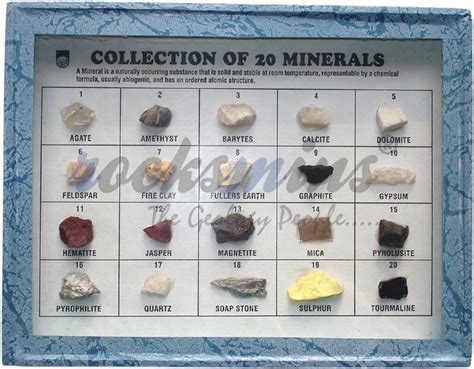 Minerals Collections Set Rocksmins For Educational Use