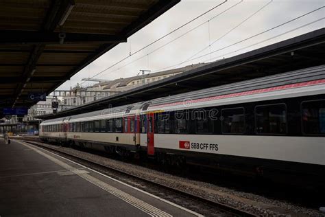 Swiss Federal Railways Train Waiting in the Station in Switzerland ...