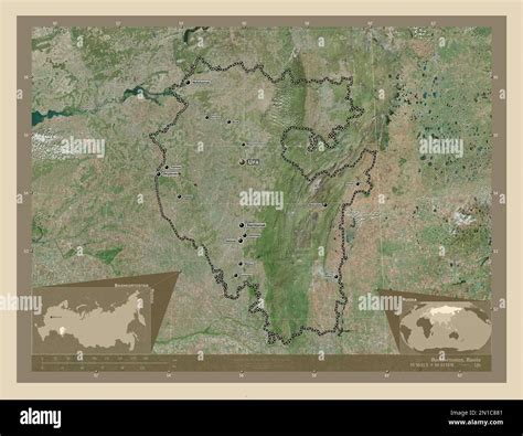 bashkortostan republic  russia high resolution satellite map locations  names  major