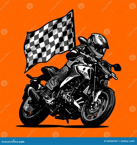 Naked Bike With Indonesian Flag Vector Illustration CartoonDealer