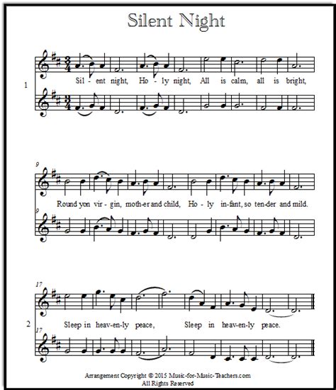 Silent Night Lyrics And Chords For Guitar