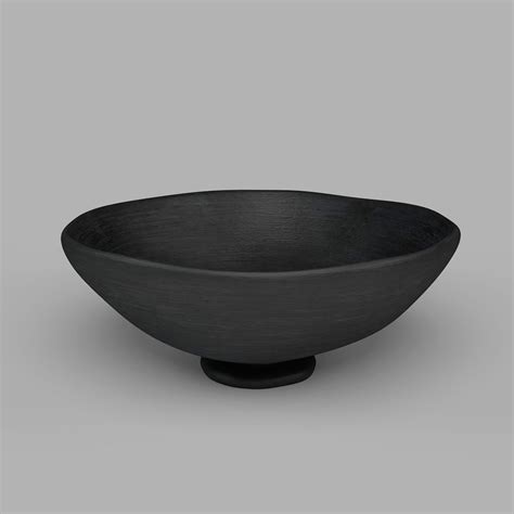 Modern Table Decoration Dark Clay Bowl 3d Model 6 3ds Dae Fbx