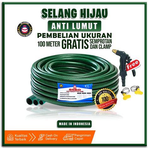 Jual Selang Air Benang Hijau Inch Meter Selang Air