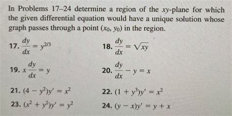 Solved In Problems 17 24 Determine A Region Of The Xy Plane