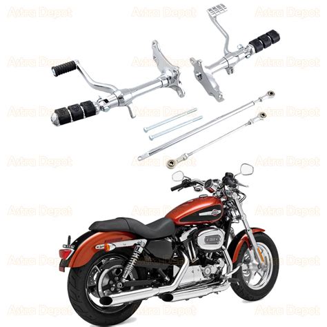 Chrome Forward Controls Foot Pegs Levers Linkage Kit For H Flickr