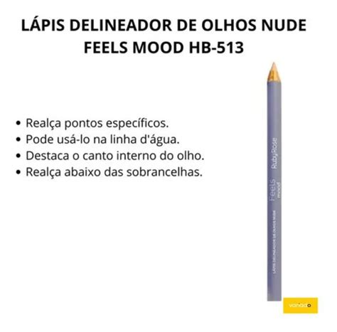 Lapis Delineador De Olhos Nude Feels Mood Ruby Rose MercadoLivre