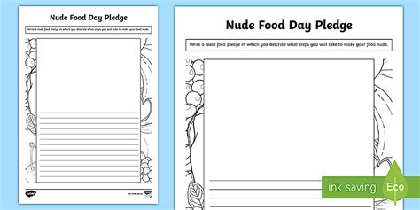 Nude Food Pledge Years Worksheet Worksheet Twinkl