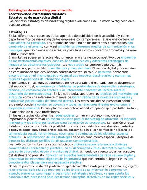 Estrategia Digital Resumen M1 Estrategias de marketing por atracción