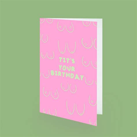 Tits Your Birthday Card On Recycled Paper Etsy