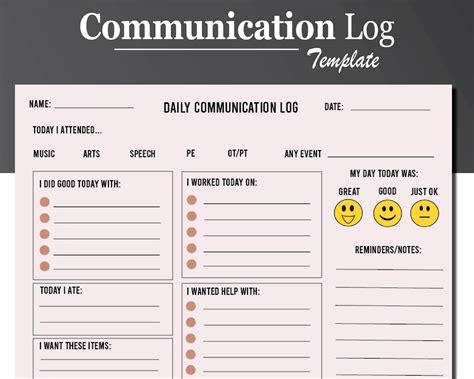 Communication Log | Parent Communication | Parent Teacher Log | Daily