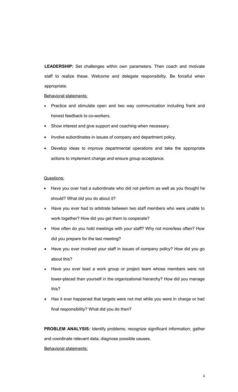 List of competency based interview questions | DOC