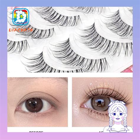 ขนตาปลอม DICHATH Volume Faux Mink Eye Lashes Hot Handcrafted Fluffy Natural Long Natural