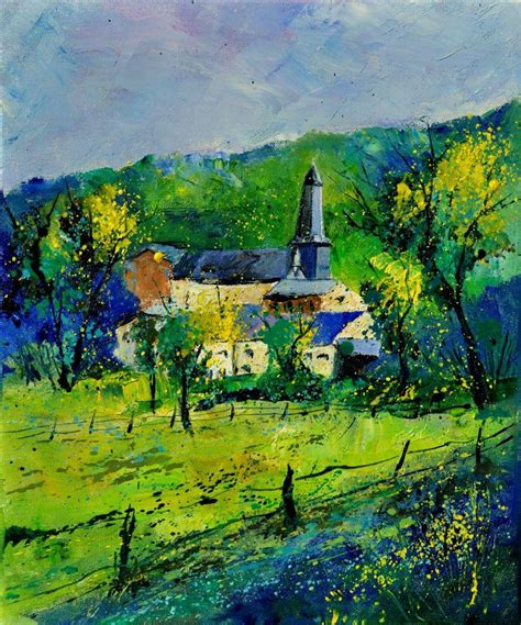 Pol Ledent Eneille Village Hi End Print On Canvas