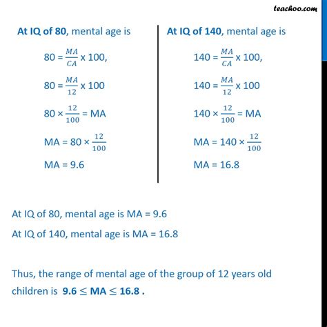 Mental Age And Chronological Age Formula Kelvin Has Maxwell