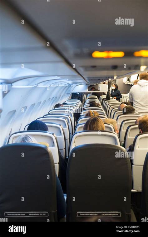 Seat Backs And Rows Of Passenger Seats Seating On A Ba Airbus A321 Plane Airplane