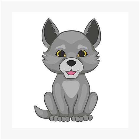 L Mina Fotogr Fica Cute Dibujos Animados Cachorro De Lobo Sobre Un