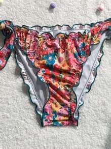 Miturn Women S Cute Floral Lace Pleated Bikini Two Pieces Set Suitable For Summer Island