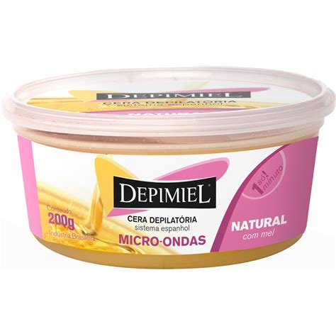 Cera Depilatória De Microondas - Cera Depilatória Corporal de Microondas Depimiel Natural 200g - Destro