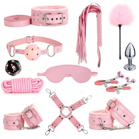 Sex Bondage Restraint Kits Bdsm Toys Pcs Handcuffs Ankle Cuffs Anal Plug Nipple Clamps Ball