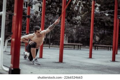 Athletic Male Athlete Naked Torso Trains Stock Photo 2266524663 Shutterstock