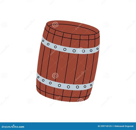 Cask Or Wooden Barrel For Storing Alcohol Hand Drawn Sketch