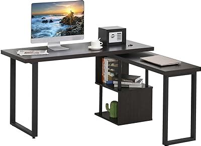 Amazon Hombck L Shaped Desk With Storage White Desk Reversible L