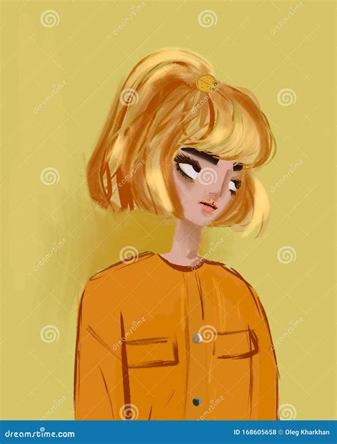 Portrait Of A Sad Blonde Girl Stock Illustration Illustration Of