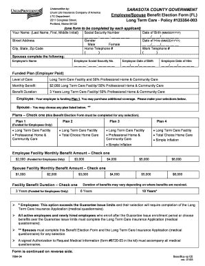 Fillable Online Scgov Sarasota County Government Employee Spouse